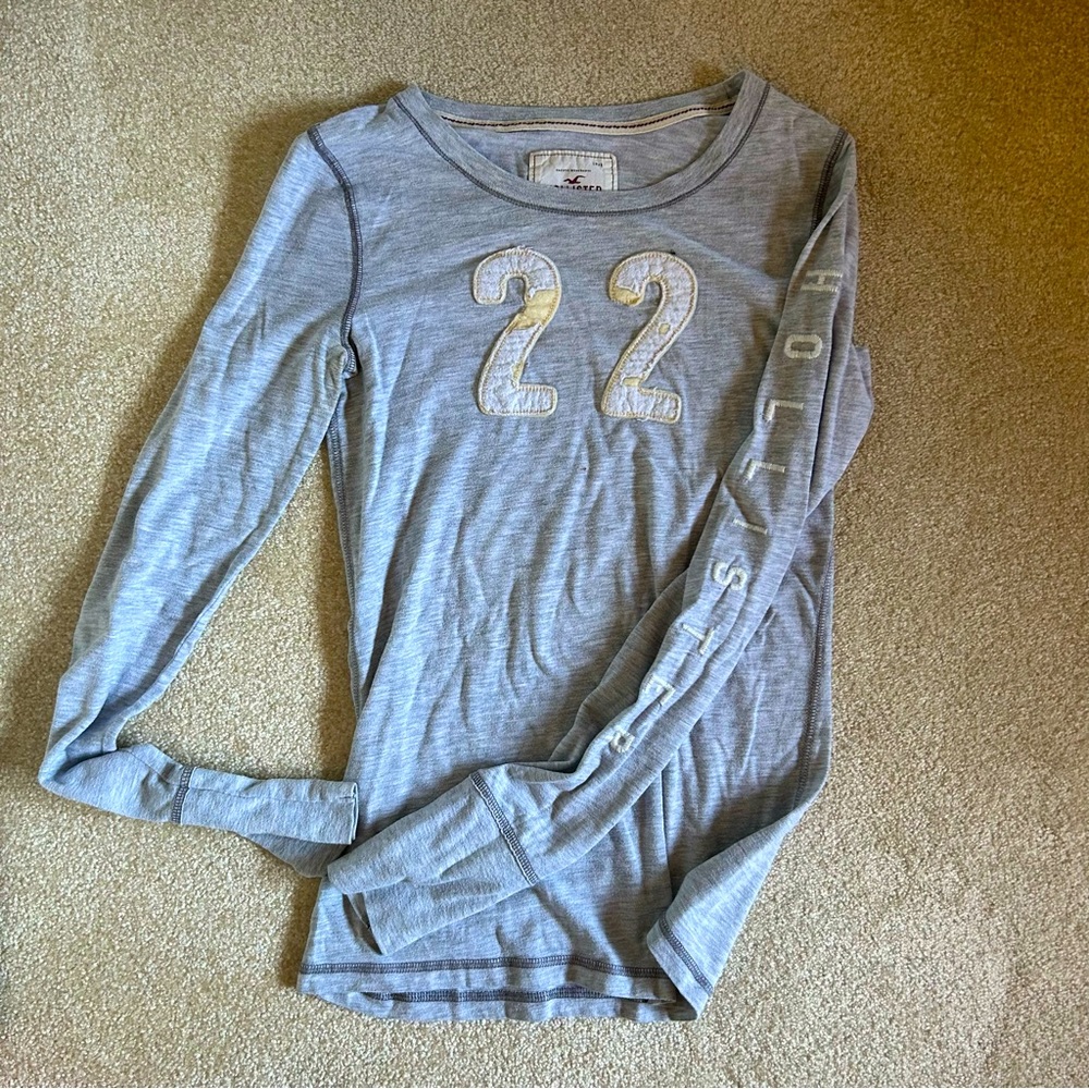 Hollister long sleeve with hollister down the sleeve